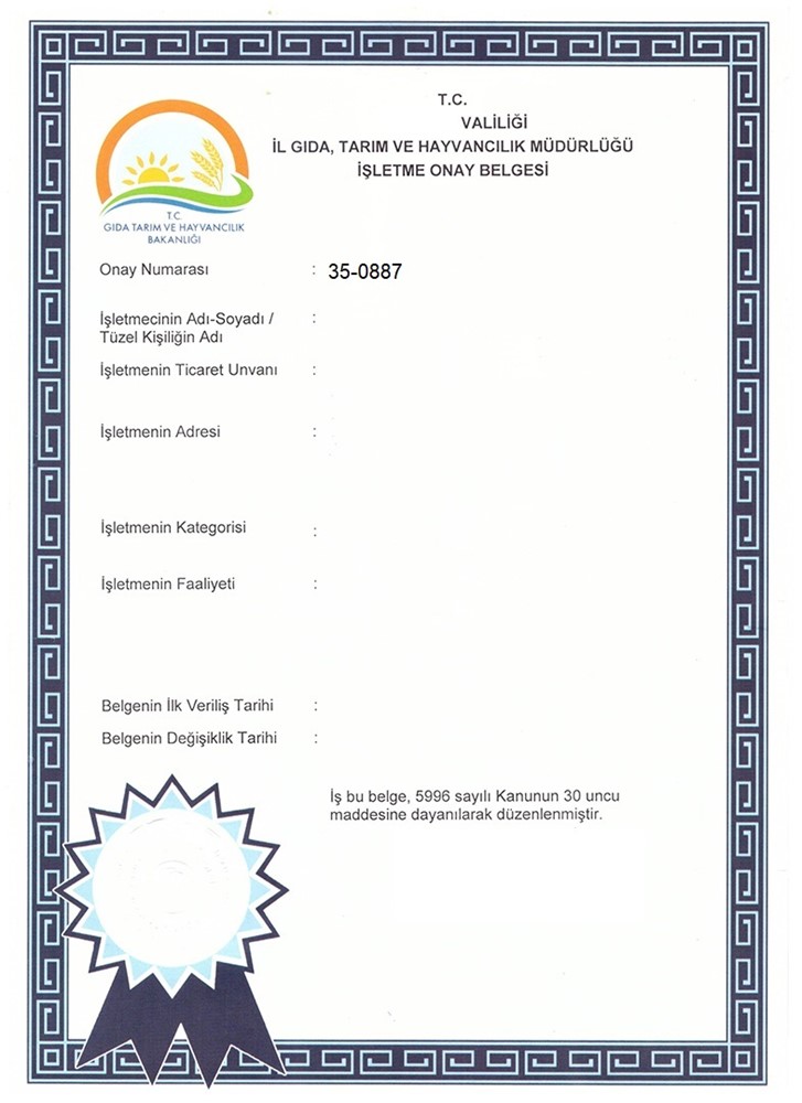 Business Approval Certificate